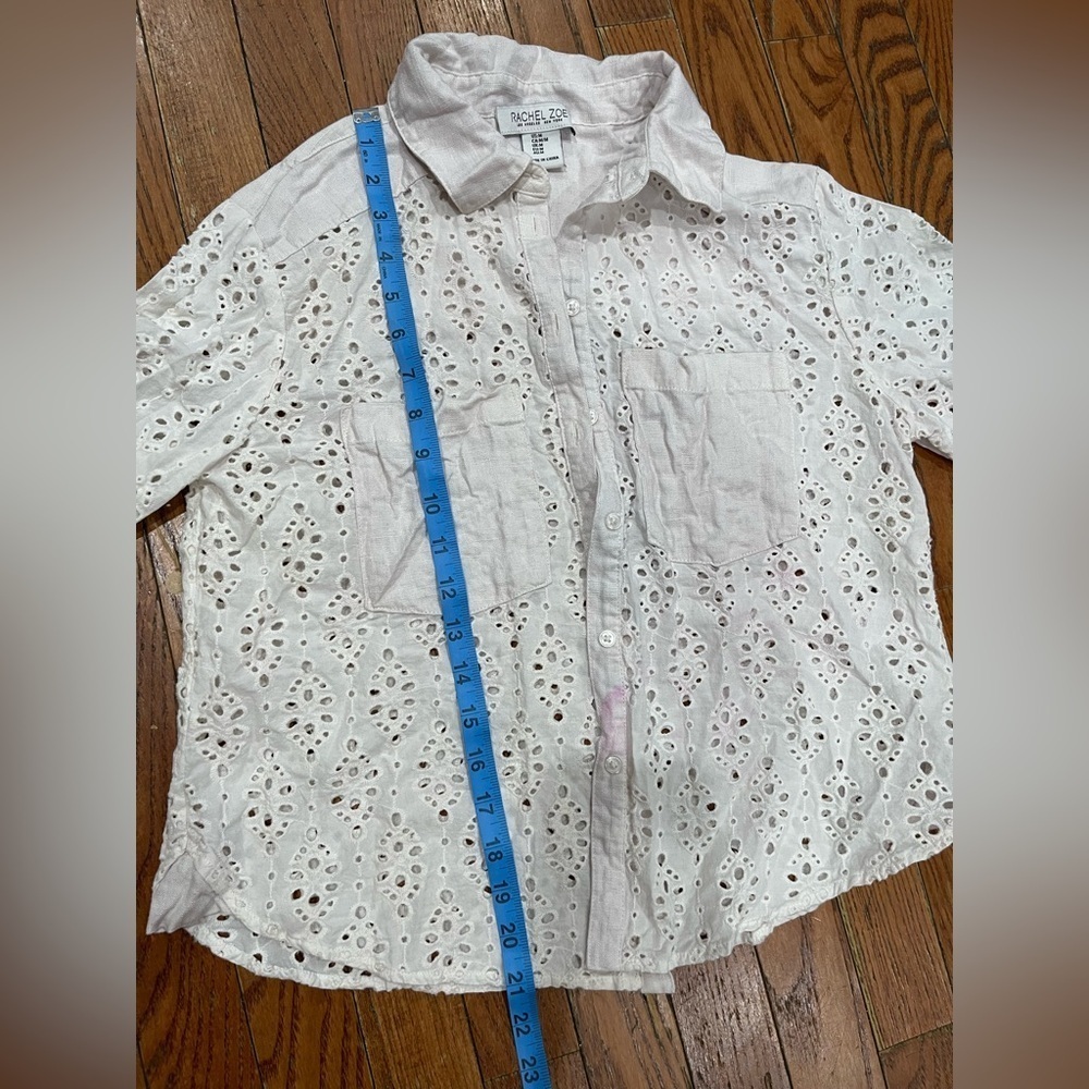 Rachel Zoe Cream Eyelet Blouse - Picture 8 of 9